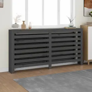 Radiator Cover Grey 169x19x84 cm Solid Wood Pine