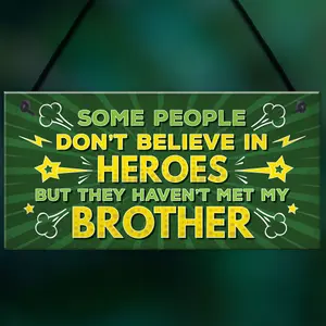 Red Ocean Brother My Hero Family Brother Gifts Novelty Funny Hanging Sign Plaque Gifts For Christmas Birthday