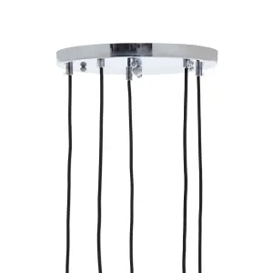 Interiors by Premier Revive Chrome Finish Five Pendant Lights