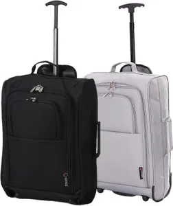 5 Cities Set of 2 21"/55cm Carry On Lightweight Travel Cabin Approved Trolley Bag With Wheels Suit Case Hand Luggage with 2 Year W