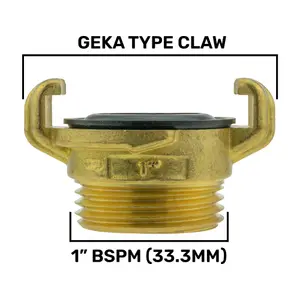 Professional Geka type brass claw hose connectors/fittings, (1" bsp male)