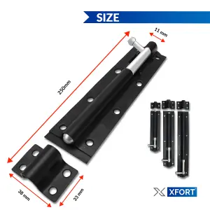 XFORT 2 Pack Heavy Duty Tower Bolt Black 250mm (10")