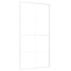 Berkfield Sliding Door ESG Glass and Aluminium 102.5x205 cm White