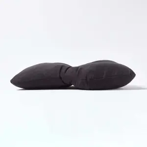 Homescapes Black Faux Suede Back Support Cushion