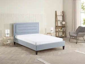 4FT6 Modern & Stylish Picasso Double Fabric Bed - Blue