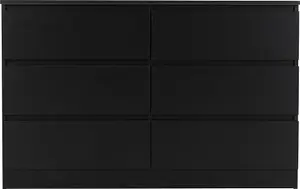 Malvern 6 Drawer Chest Black Recessed Handles