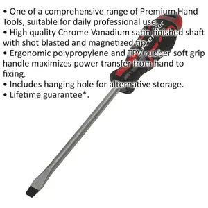 Premium 8 x 150mm Slotted Screwdriver with Ergonomic Grip and Magnetic Tip