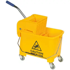 20 Litre Heavy Duty Composite Mop Bucket - Side Press Wringer - 50mm Wheels