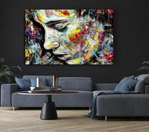 Colourful Woman Canvas Print Wall Art - Medium 20 x 32 Inches