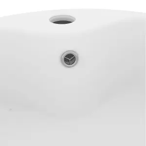 Luxury Wash Basin with Overflow Matt White 36x13 cm Ceramic