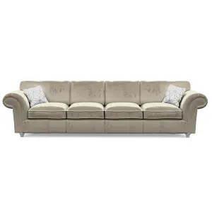 Windsor 4 Seater Mink Sofa - Silver Feet