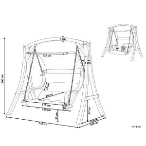 Patio Swing APRILIA Wood Dark Wood