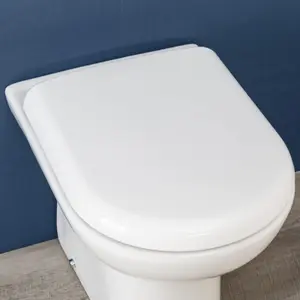 Luxury White Soft Close WC Toilet Seat D Shape Top & Bottom Adjustable Hinges