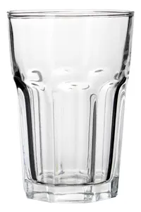 Interiors By Premier Versatile Set Of 4 Luxor Clear Glass Tumblers 360Ml, Fluted Glassware Drinking Glass, Sturdy Glass Tumbler