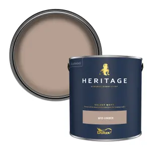 Dulux Trade Heritage Mid Umber Velvet matt Wall paint, 2.5L