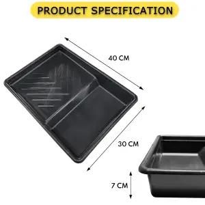 Plastic Paint Tray 9" Painting Tray Durable Decorating Roller Tray Ideal For Trade & DIY Rollers Up To 9" Wide - Pack of 3