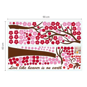 Walplus Combo Kids Huge Pink Tree Wall Sticker - Flowers PVC