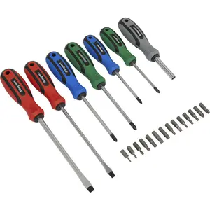 21-Piece Premium Soft Grip Screwdriver Set with Magnetic Tips and Case