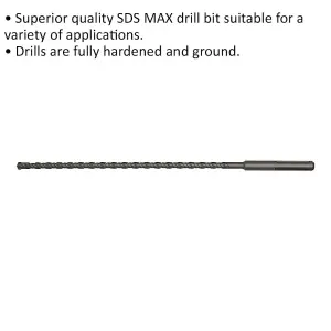 Premium 15 x 540mm SDS Max Drill Bit for Masonry - Hardened & Precision Ground