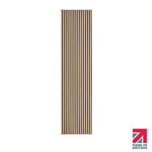 Naturewall SlatWall Acoustic Natural Oak and Black - 240cm x 60cm on Black Felt