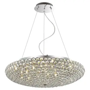 Luminosa Classic Hanging Pendant Chrome 12 Light  with Crystal Shade, G9