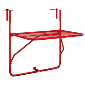 Berkfield Balcony Table Red 60x40 cm Steel