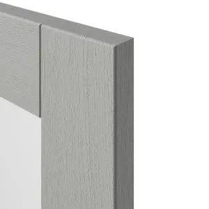 GoodHome Alpinia Matt grey wood effect Shaker Glazed Dresser Cabinet door (W)500mm (H)1245mm (T)18mm