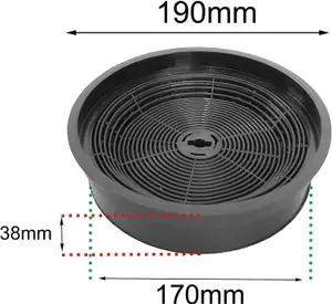 SPARES2GO Carbon Charcoal Vent Filter compatible with B&Q Cata Designair Cooke & Lewis Cooker Extractor Hood