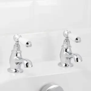 GoodHome Brean Bath Pillar Tap, Pack of 2