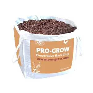 Pro-Grow 730L Decorative Bark Chip Bulk Bag: High quality mixed bark for pathways, beds, borders, mulching and decoration.