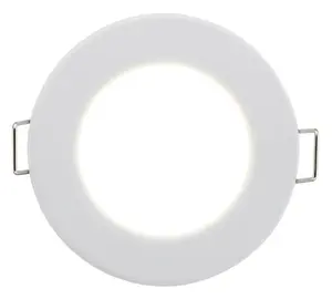 Luceco Matt White Fixed LED Fire-rated Cool white Downlight 5W IP65