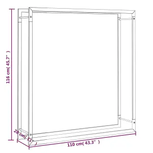 Berkfield Firewood Rack Matt Black 110x28x116 cm Steel