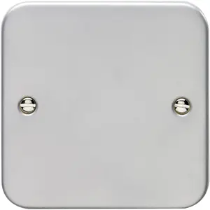 Single HEAVY DUTY METAL CLAD Blanking Plate Round Edged Wall Box Hole Cover