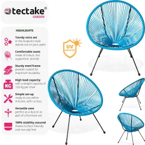 Garden chairs in retro design (set of 2) - blue