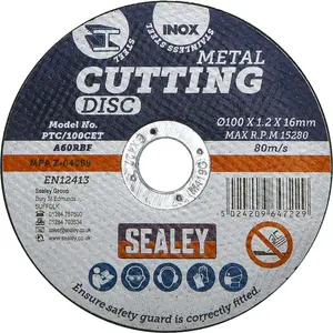 Heavy Duty 100mm Flat Metal Cutting Disc - 1.2mm Thickness for Angle Grinders