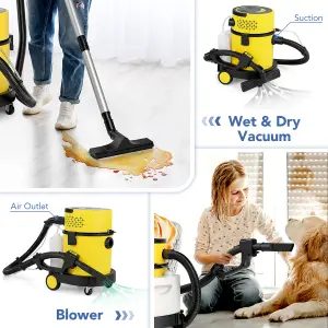 Costway 1200W Wet Dry Vacuum Cleaner W/ 17 KPA Max Suction HEPA & Sponge Filters