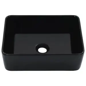 Wash Basin 40x30x13 cm Ceramic Black