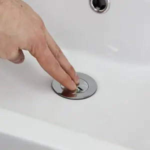 Universal Chrome Slotted Click Clack Popup Basin Waste (With Overflow)