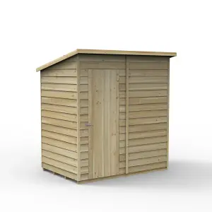 Forest Garden Overlap 6x4 ft Pent Wooden Shed with floor - Assembly service included