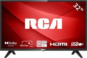 RCA 32 Inch 720P TV, Freeview HD Dolby Digital Audio DVB T2/S2 HD LED Backlighting Display TV, HDMI USB Earphone Output Media Player Monitor PS5