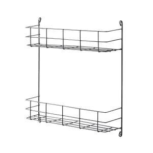 GoodHome 2 tier Anthracite Non-magnetic Steel Shelving (L)380mm