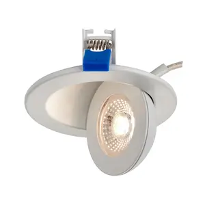 Luminosa Shield360 4CCT Tri Wattage 8W Recessed Downlight Matt White Paint IP44