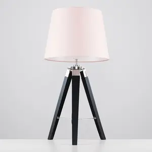 Bella Vista Wood Tripod Lamp Pink