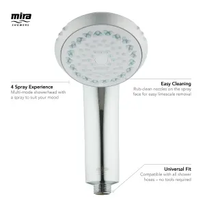 Mira Response Chrome effect 4-spray pattern Shower head, 230mm