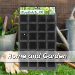 Seedling Trays Set of 6 33cm Gardening Tools Accessories Pack of 6 33cm Black