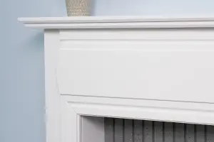 Adam Florence Stove Fireplace in Pure White & Grey, 48 Inch