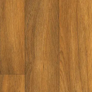 Non Slip Dark Brown Wood Effect Vinyl Flooring For LivingRoom, Hallways, 2mm Textile Backing Vinyl Sheet -2m(6'6") X 2m(6'6")-4m²