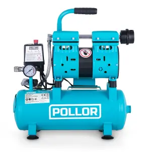 POLLOR 9L Air Compressor 4 CFM Low Noise Oilless Silent 550w Portable Electric Oil-free