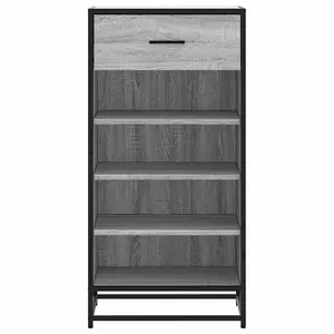 Berkfield Shoe Rack Grey Sonoma 48x38x97.5 cm Engineered Wood