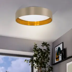 Eglo Maserlo 2 LED Cappuccino Fabric Ceiling Light